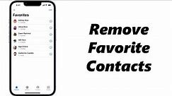 How To Remove Favorite Contacts On iPhone
