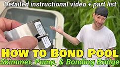 How to Install a skimmer bonding plate. How to bond above ground pool equipment, skimmer, pump motor