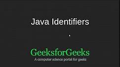 Java Identifiers | GeeksforGeeks