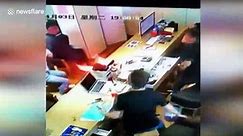 iPhone explodes inside maintenance store in Shanghai - video Dailymotion
