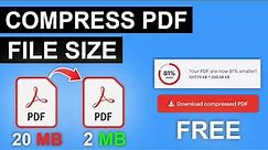 How To Compress PDF File Size (Free & Easy) | Compress & Reduce PDF File Size