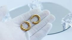 18K Gold Plated Hoop Earrings Women's