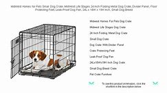 MidWest Homes for Pets Small Dog Crate, MidWest Life Stages 24 Inch Folding Metal Dog Crate, Divider Panel, Floor Protecting Fee