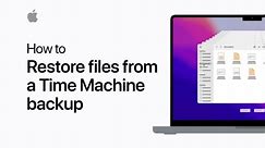 How to restore files from a Time Machine backup | Apple Support