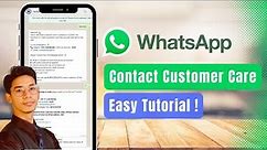How to Contact WhatsApp Customer Service !