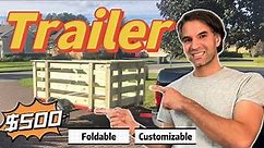Custom built foldable trailer from Harbor Freight with great options