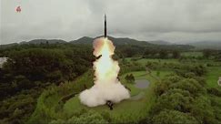North Korea's state-run TV showed footage of missile test launch