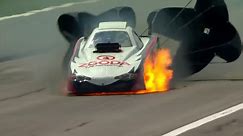 Huge Top Alcohol Funny Car fire at Indy