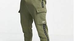 Nike Repeat taping fleece tracksuit in khaki | ASOS