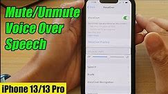iPhone 13/13 Pro: How to Mute/Unmute VoiceOver Speech
