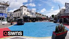 Council paint seaside resort's 'Golden Mile' - blue
