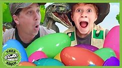 Hunt for Giant Dinosaur Surprise Toy Eggs! T-Rex Ranch Adventures for Kids!
