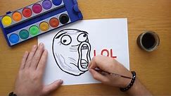 How to draw a LOL meme face - meme drawing