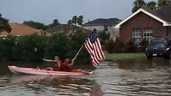 Kayakers Navigate Flooded Streets in Harlingen, Texas