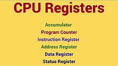 CPU Registers and Types of Registers | General purpose registers and special purpose registers