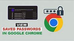 How to view your saved PASSWORDS on Google chrome