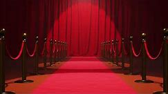 Green Screen 3D Red Carpet Award Curtain Backdrop Stage Hallway Grand Opening || Free footage