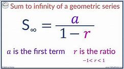 The Sum to Infinity of a Geometric Series