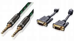 Connect PC or Laptop To TV VGA Cable For Video and A 3.5mm Audio Cable