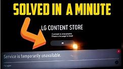 LG Smart TV Content Store Not Available Solved In 1 Minute