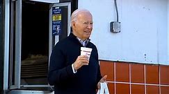 Biden enjoys milkshake at Cook Out restaurant in North Carolina