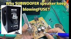 Subwoofer keep blowing fuse, how to fix it? #doityourself #electronic #repair #speaker #audio