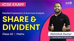 Share and Dividends ICSE Grade 10 | Maths ICSE Class 10 | Full Chapter | 2024-25 | ICSE Board Exam