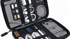 BAGSMART Electronics Organizer Travel Case, Small Cable Organizer Bag for Essentials, Tech Organizer as Accessories, Cord Organizer for Phone, Power Bank, SD Card, Black