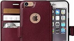 LUPA iPhone 6S Plus Wallet case, iPhone 6 Plus Wallet Case, Durable and Slim, Lightweight with Classic Design & Ultra-Strong Magnetic Closure, Faux Leather, Burgundy, for Apple iPhone 6s Plus/6 Plus