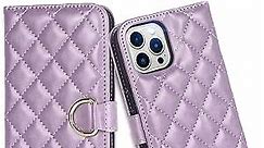 Ｈａｖａｙａ for iPhone 13 Pro Wallet Case for Women iPhone 13 Pro Wallet Case with Card Holder Phone Wallet Case with Credit Card Slots and Kickstabd Flip Cover-Purple Phone case