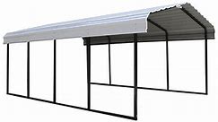 Arrow 12' x 24' Metal Carport W Steel Roof (Two Available Leg Heights)
