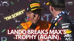 Hungarian Grand Prix 2023 PODIUM CELEBRATIONS • Lando Norris Champagne POP and breaks Max's trophy