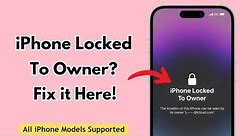 iPhone Locked To Owner | How to Unlock any iPhone without Passcode | Without iTunes