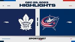 NHL Highlights | Maple Leafs vs. Blue Jackets - December 29, 2023