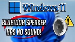 How to Fix Bluetooth Speaker Paired But No Sound or Music Windows 11/10