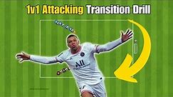 1v1 Attacking Transition Soccer/ Football Drill ⚽️ | U10 - U12