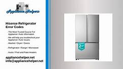 Hisense Refrigerator Error Codes