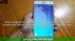 Samsung Galaxy On5 Hard reset