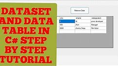 DATASET AND DATATABLE IN C# | HOW TO USE DATASET AND DATATABLE IN C# | DATA TABLE C# - DATASET C#