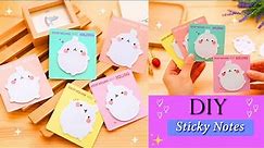 how to make sticky notes ( without double sided tape and glue)at home/ diy kawaii sticky notes