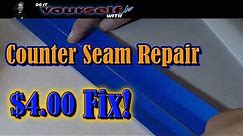Counter repair, how to fill countertop seams with caulk
