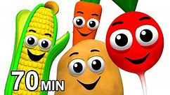 Veggie Songs & Fruit Rhymes | Learn Names of Vegetables | Kids Nursery School ESL | Busy Beavers