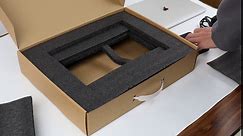 OUGEBOX Laptop Shipping Boxes with Foam, Medium Cardboard Laptop Secure Mailer Boxes for up to 15.6 Inches Laptop