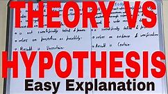 Hypothesis vs Theory|Difference between hypothesis and theory|Hypothesis and theory difference