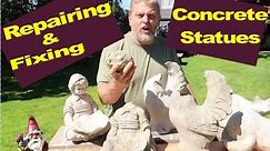 Concrete Statue Repair - Fixing broken parts, filling air bubbles & seams, and painting restoration