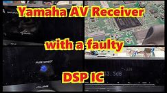 A common issue with this era of Yamaha AV receivers. No sound until warmed up, or not at all.