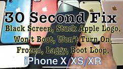 iPhone X/XS/XR: How to FIX Black Screen, Won't Turn Off/On/Reboot, Stuck on Apple Logo