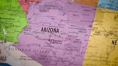 Austin, Texas USA January 7, 2024: USA state map color contour Arizona AZ