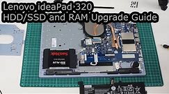 Lenovo ideaPad 320 SSD/HDD and RAM upgrade guide