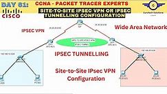 CCNA DAY 61: Configure Site-to-Site IPsec VPN Using Cisco Packet Tracer | How to configure IPsec VPN